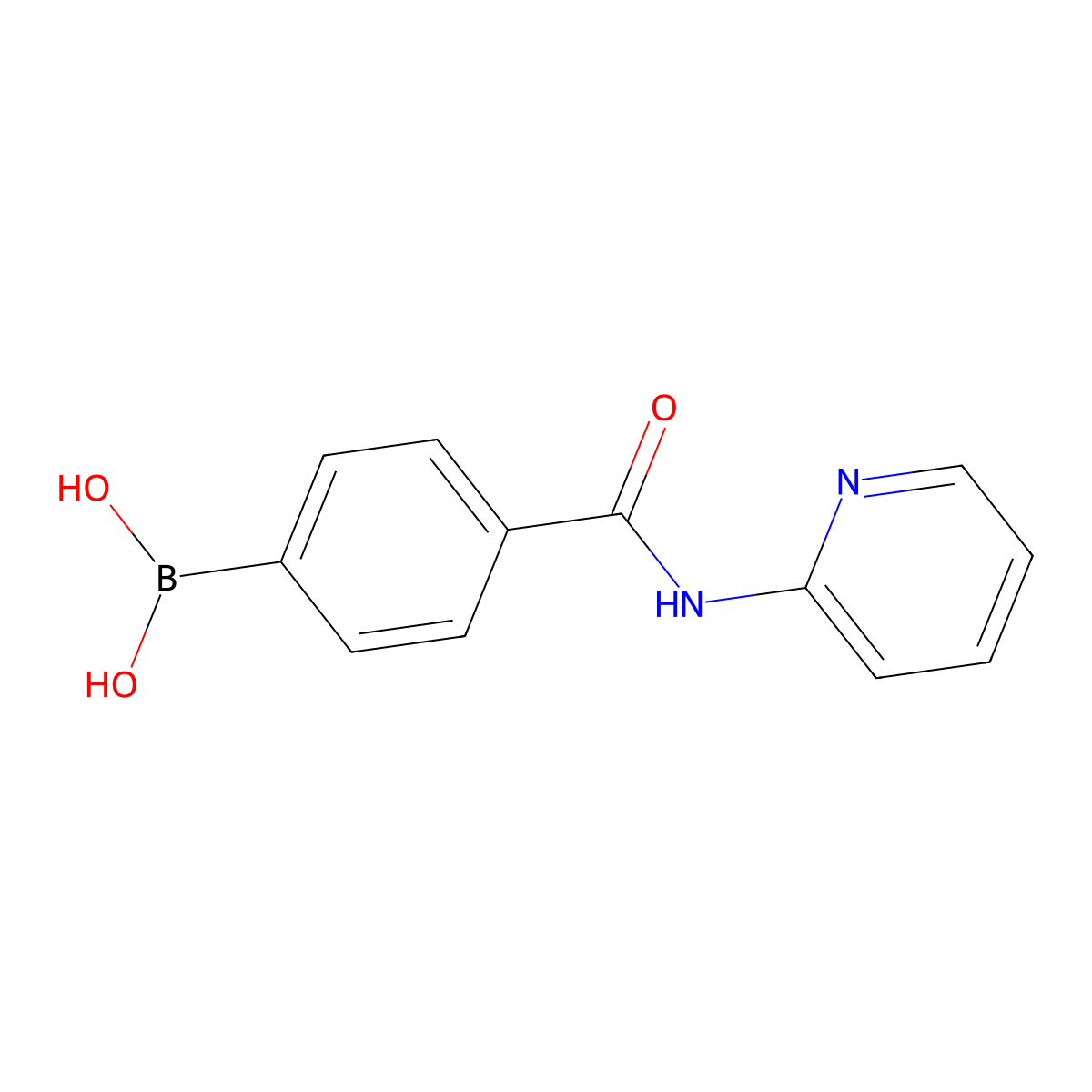 4-(Pyridin-2-yl)aminocarbonylphenylboronic acid molecular structure, CAS 850568-25-1