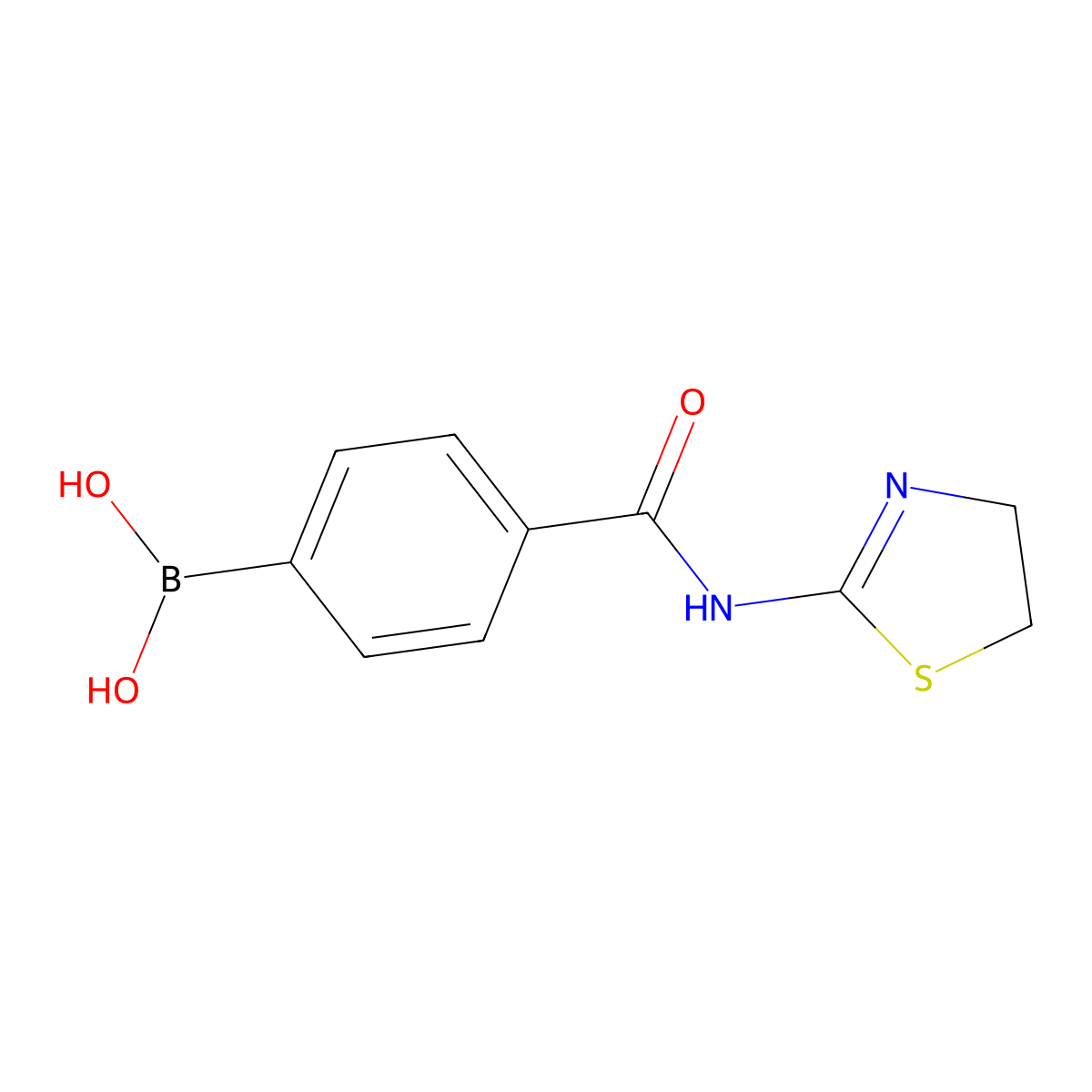 N-(Thiazoline-2-Yl) 4-Boronobenzamide molecular structure, CAS 850568-30-8