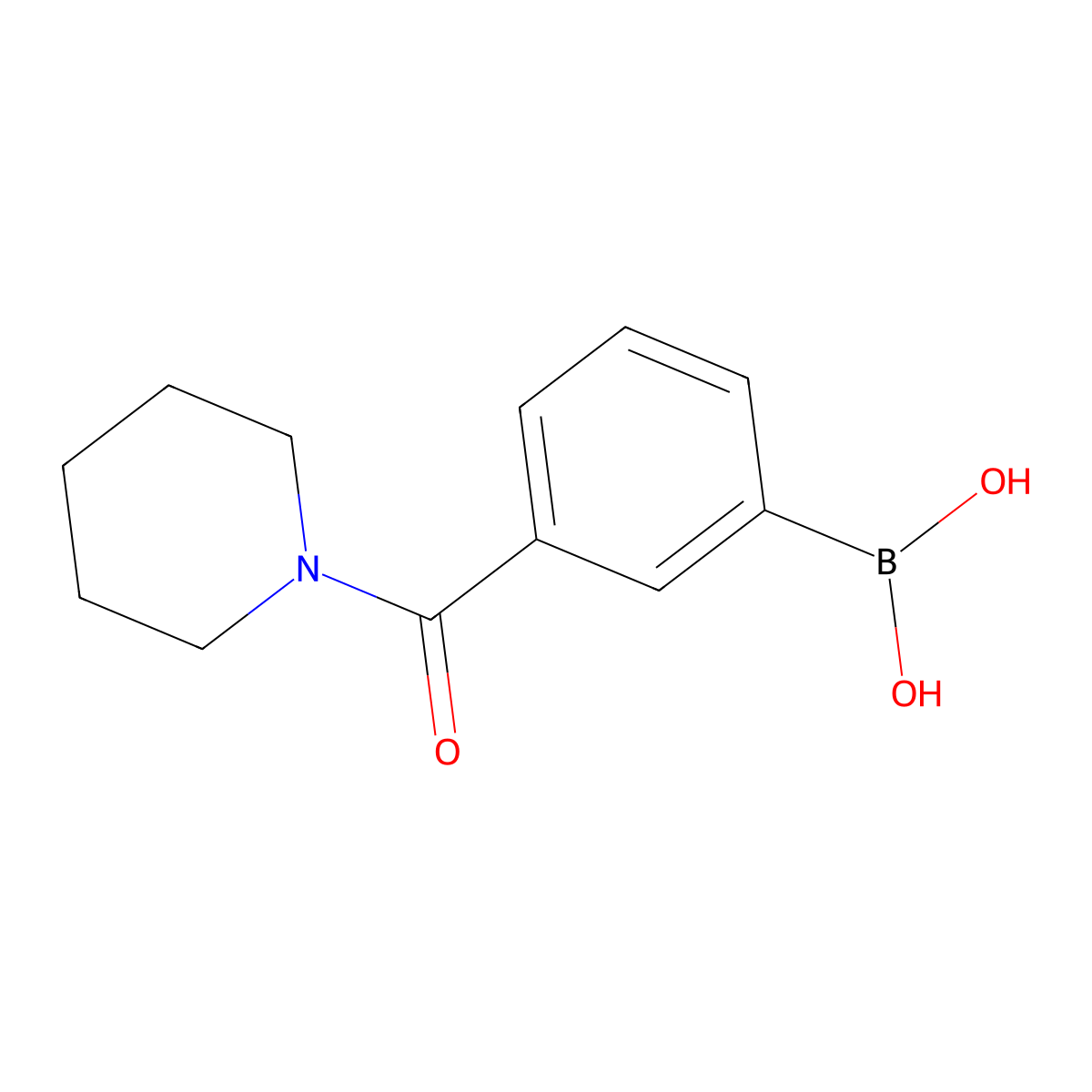 B-(3-(1-Piperidinylcarbonyl)phenyl)boronic acid molecular structure, CAS 850568-34-2