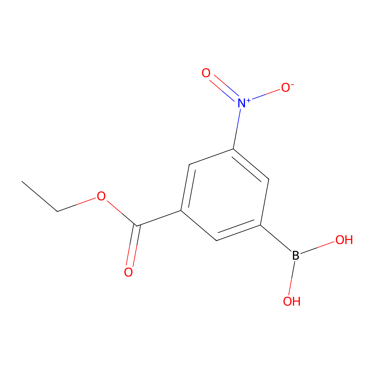 (3-Ethoxycarbonyl-5-nitrophenyl)boronic acid molecular structure, CAS 850568-37-5