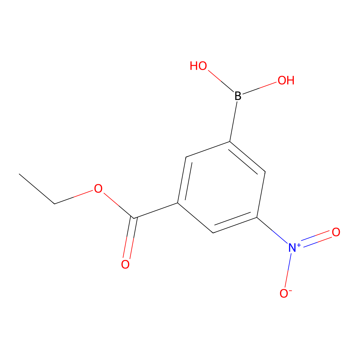 (3-Ethoxycarbonyl-5-nitrophenyl)boronic acid molecular structure, CAS 850568-37-5