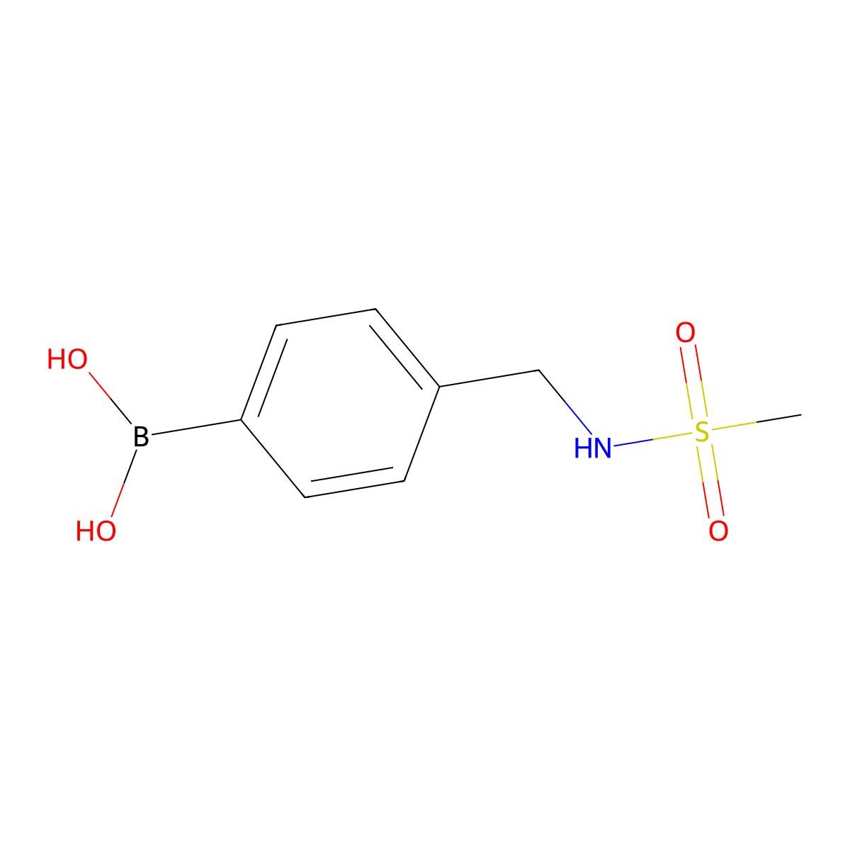 [4-(Methanesulfonamidomethyl)phenyl]boronic acid molecular structure, CAS 850568-38-6
