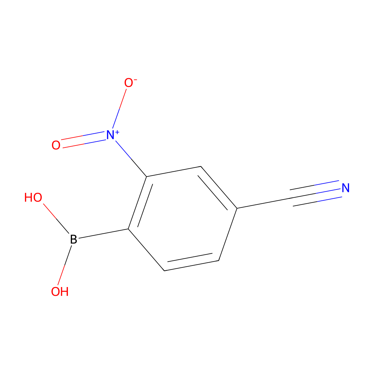 4-Cyano-2-nitrophenylboronic acid molecular structure, CAS 850568-46-6