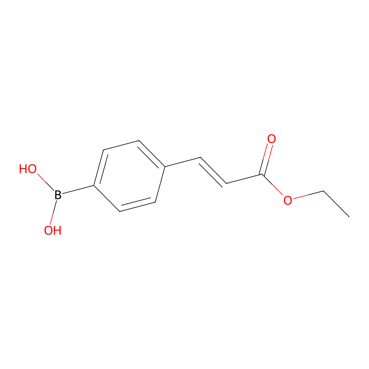 4-(E-3-Ethoxy-3-oxo-1-propen-1-yl)benzeneboronic acid molecular structure, CAS 850568-49-9