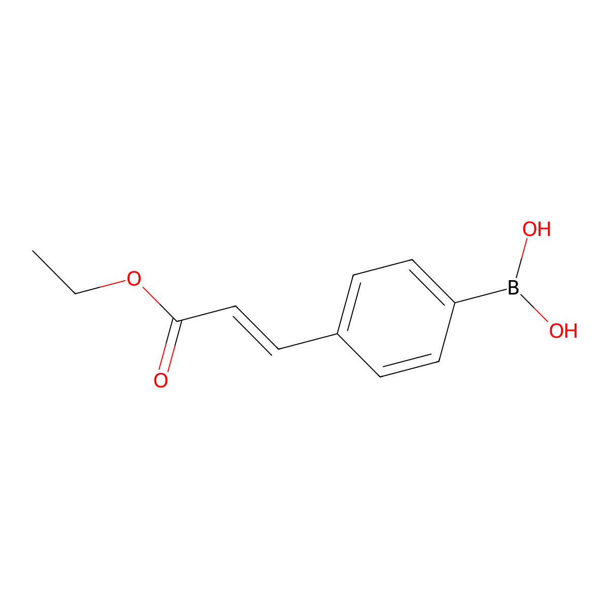 4-(E-3-Ethoxy-3-oxo-1-propen-1-yl)benzeneboronic acid molecular structure, CAS 850568-49-9