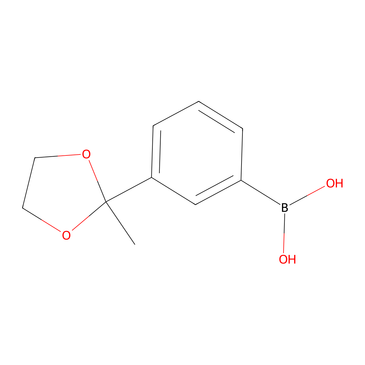 3-(2-Methyl-1,3-dioxolan-2-yl)phenylboronic acid molecular structure, CAS 850568-50-2