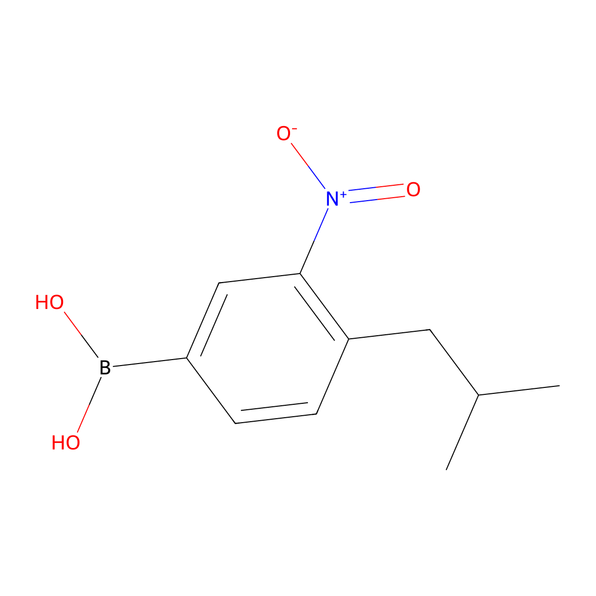 (3-Nitro-4-isobutylphenyl)boronic acid molecular structure, CAS 850568-57-9