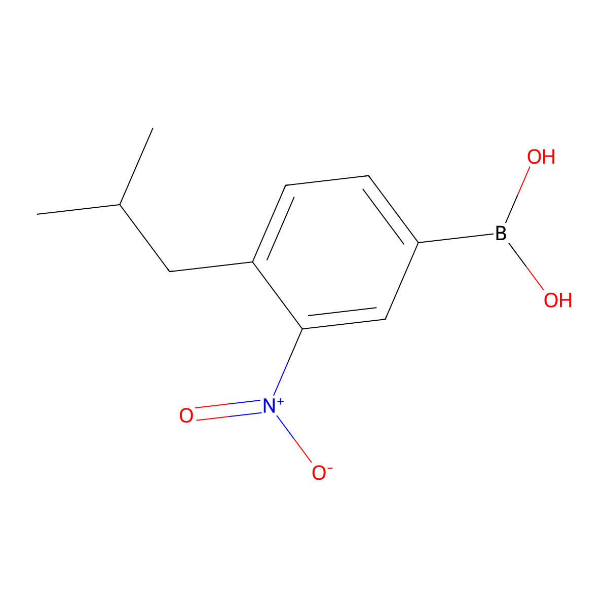 (3-Nitro-4-isobutylphenyl)boronic acid molecular structure, CAS 850568-57-9