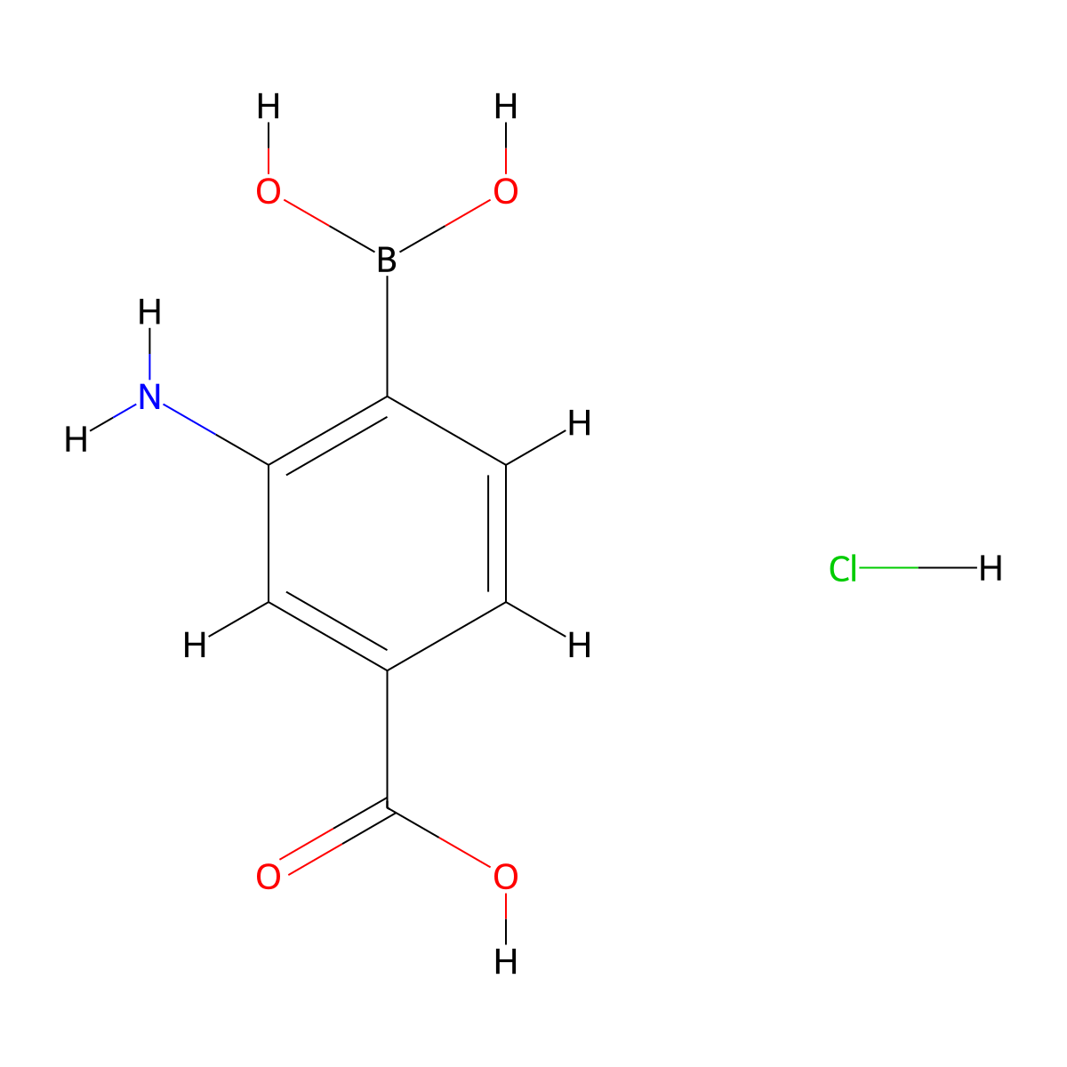 3-Amino-4-boronobenzoic acid hydrochloride molecular structure, CAS 850568-60-4