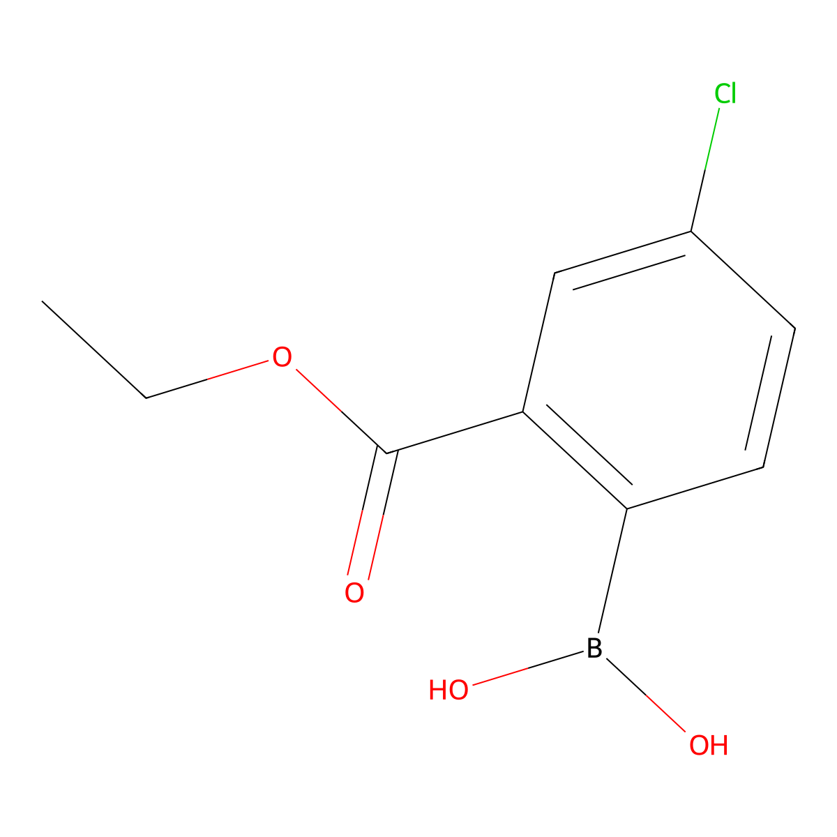 4-Chloro-2-(ethoxycarbonyl)benzeneboronic acid molecular structure, CAS 850568-61-5