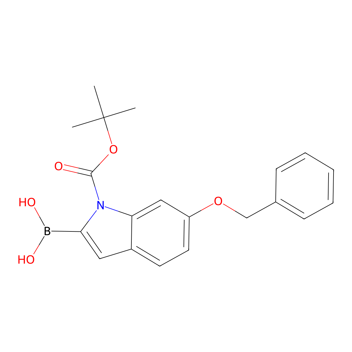 6-Benzyloxy-1-BOC-indole-2-boronic acid molecular structure, CAS 850568-66-0