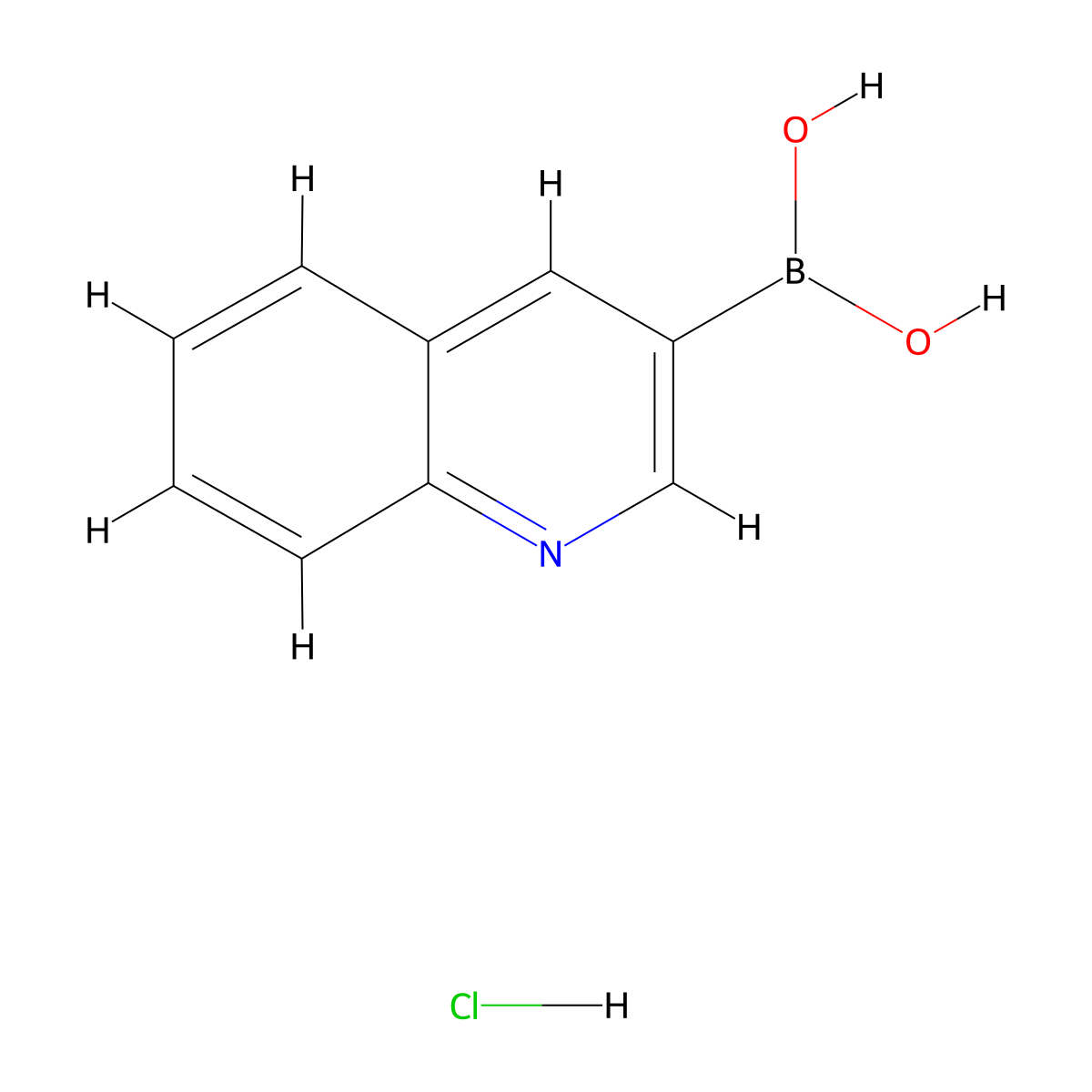 Quinolin-3-ylboronic acid hydrochloride molecular structure, CAS 850568-71-7