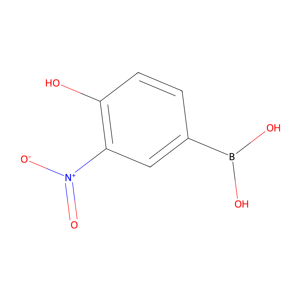 (4-Hydroxy-3-nitrophenyl)boronic acid molecular structure, CAS 850568-75-1