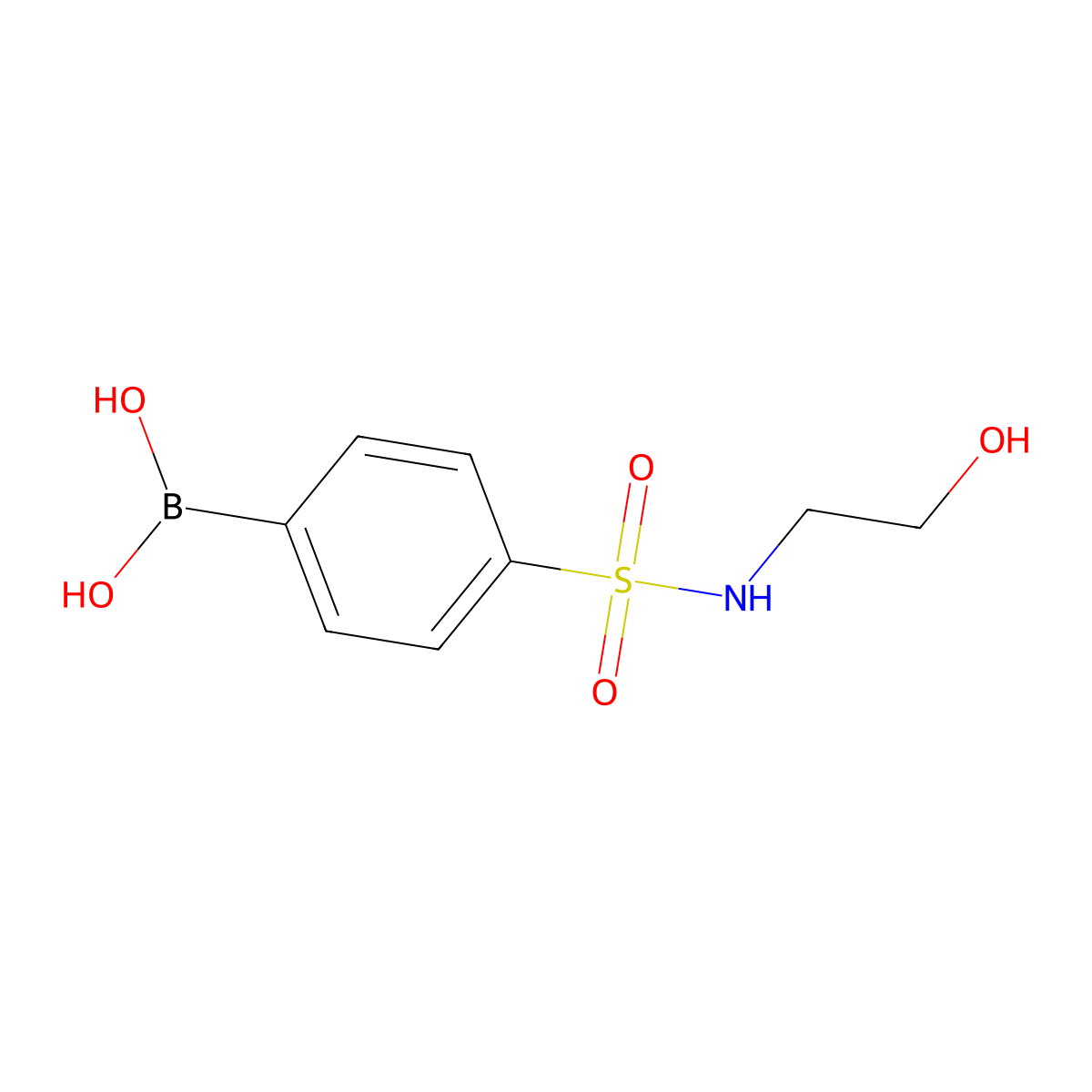 (4-(N-(2-Hydroxyethyl)sulfamoyl)phenyl)boronic acid molecular structure, CAS 850568-77-3