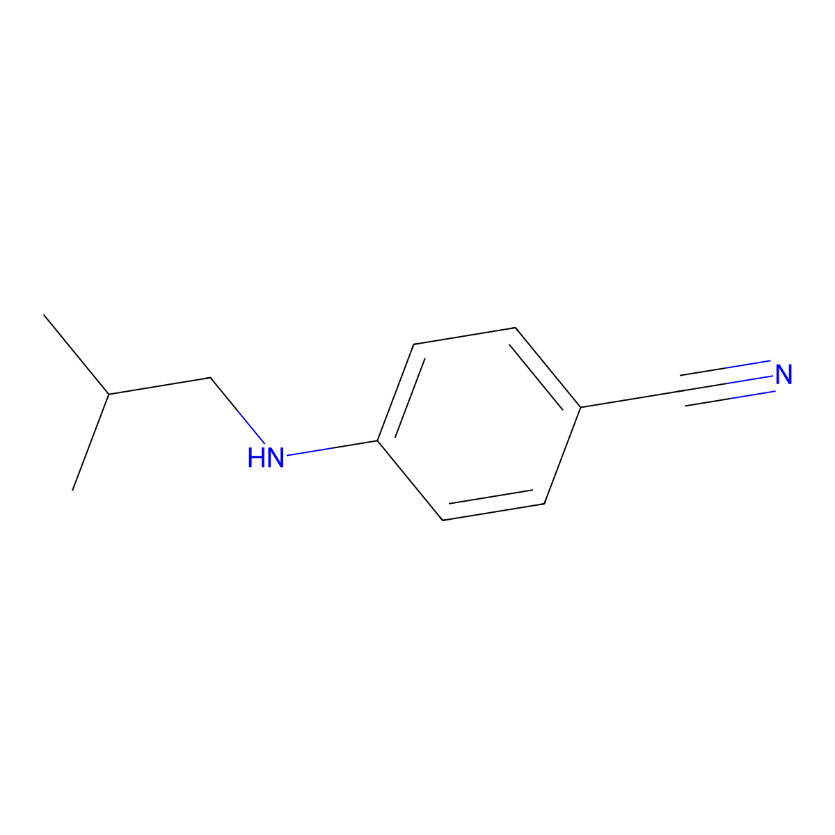 4-[(2-Methylpropyl)amino]benzonitrile molecular structure, CAS 850570-33-1