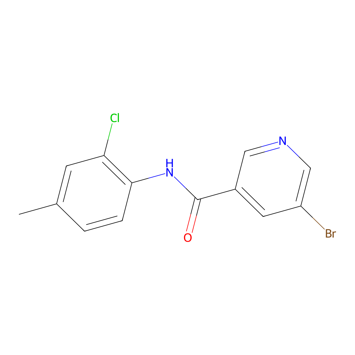 5-Bromo-N-(2-chloro-4-methylphenyl)nicotinamide molecular structure, CAS 850584-33-7