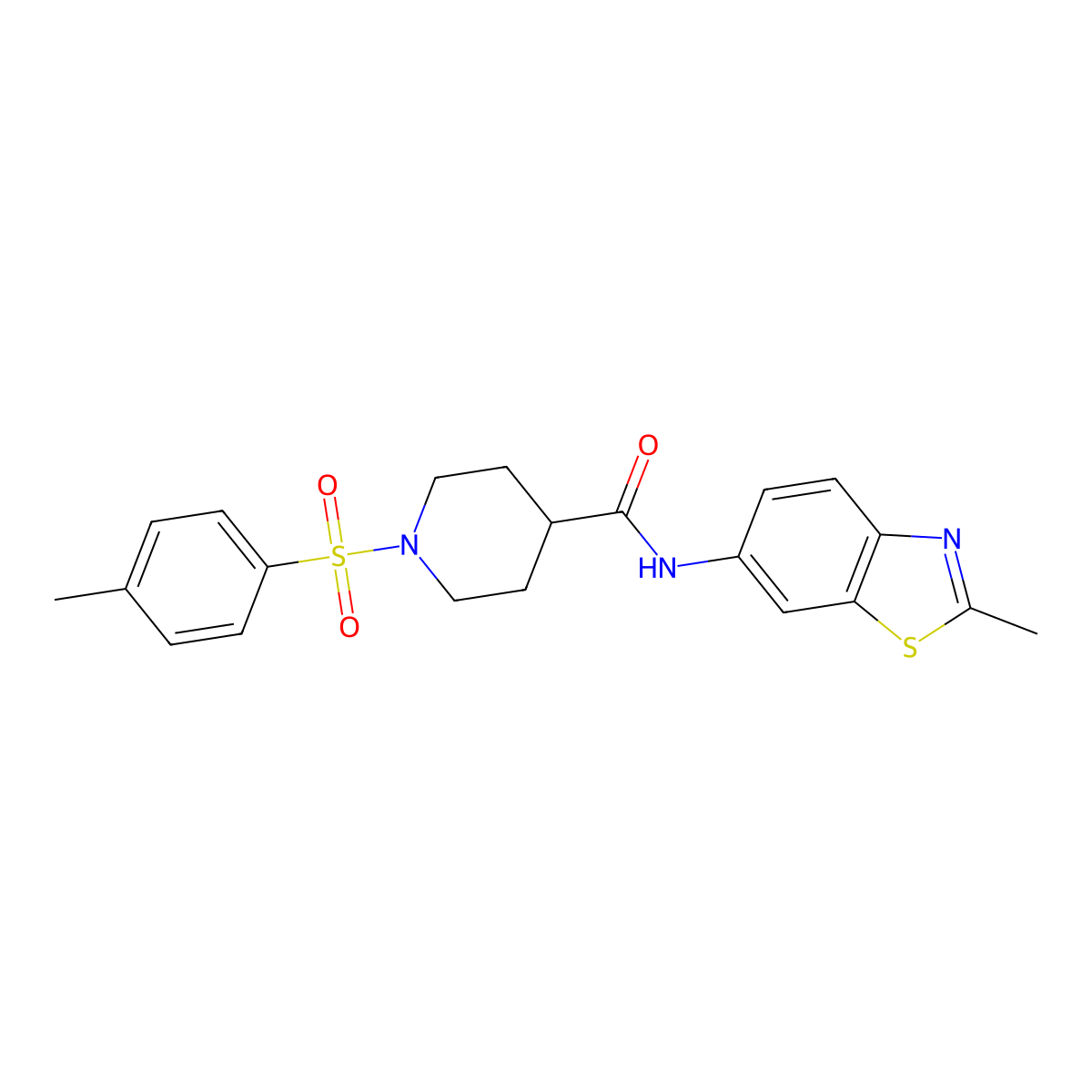 N-(2-methylbenzo[d]thiazol-6-yl)-1-tosylpiperidine-4-carboxamide molecular structure, CAS 850584-58-6
