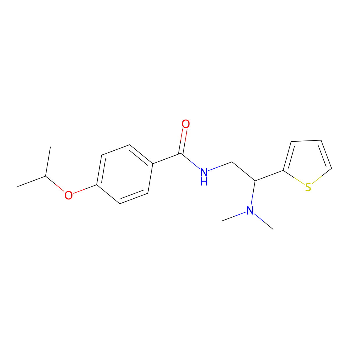 N-(2-(dimethylamino)-2-(thiophen-2-yl)ethyl)-4-isopropoxybenzamide molecular structure, CAS 850584-79-1