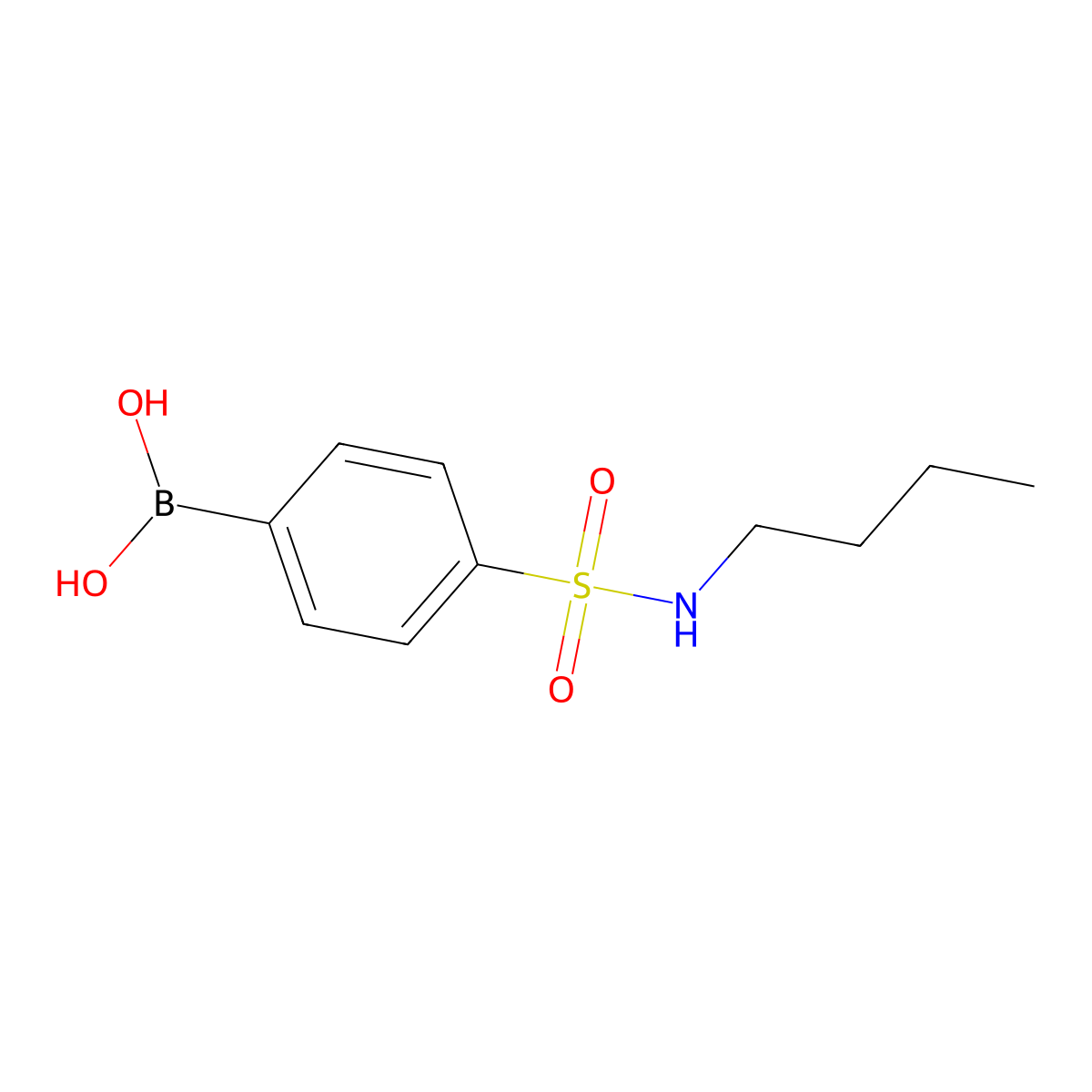 (4-(N-Butylsulfamoyl)phenyl)boronic acid molecular structure, CAS 850589-32-1