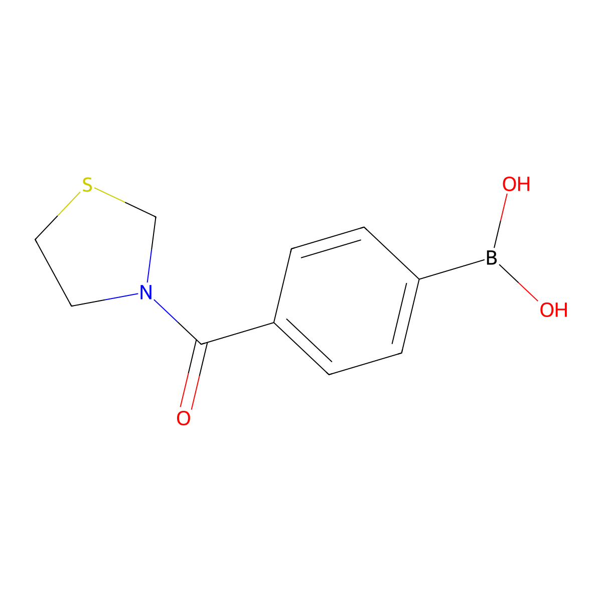 (4-(Thiazolidine-3-carbonyl)phenyl)boronic acid molecular structure, CAS 850589-33-2