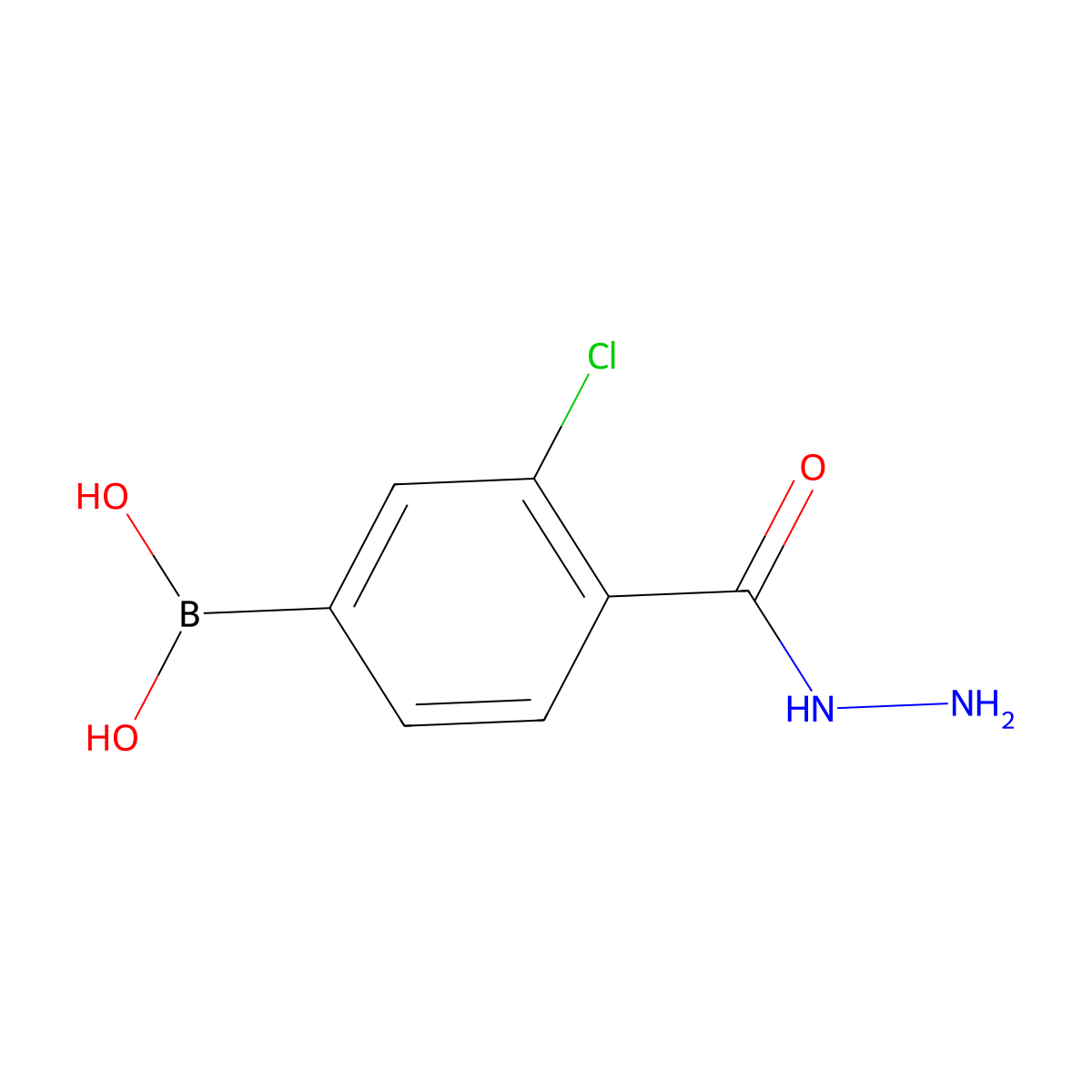 (3-Chloro-4-(hydrazinecarbonyl)phenyl)boronic acid molecular structure, CAS 850589-37-6