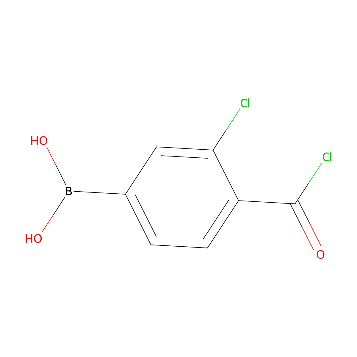 (3-Chloro-4-(chlorocarbonyl)phenyl)boronic acid molecular structure, CAS 850589-38-7