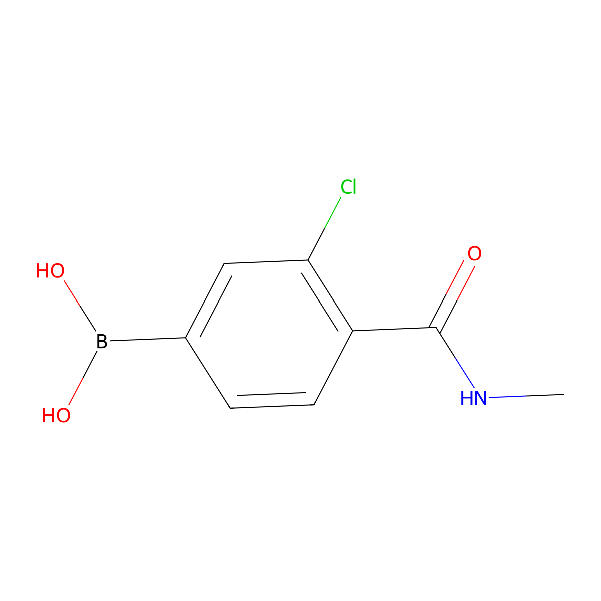 (3-Chloro-4-(methylcarbamoyl)phenyl)boronic acid molecular structure, CAS 850589-39-8