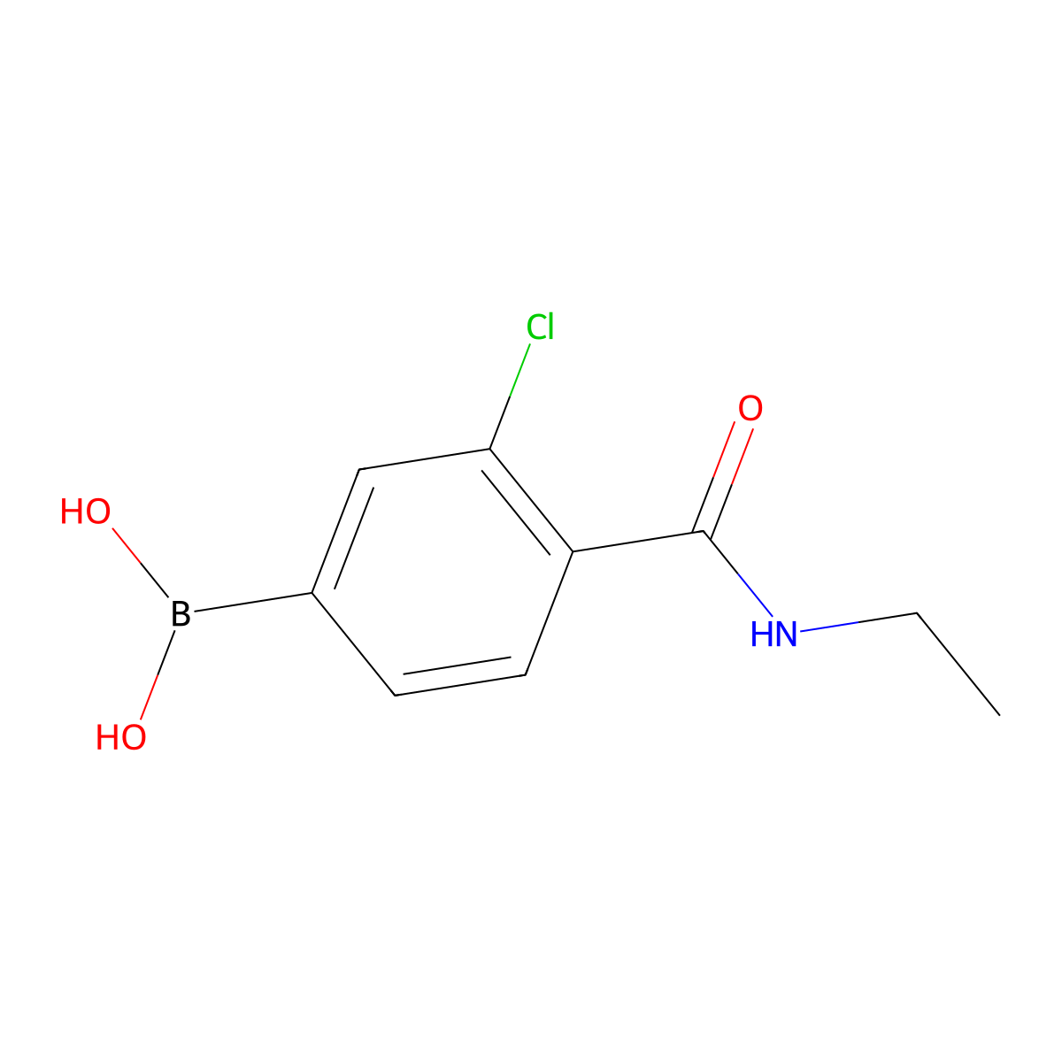 (3-Chloro-4-(ethylcarbamoyl)phenyl)boronic acid molecular structure, CAS 850589-40-1