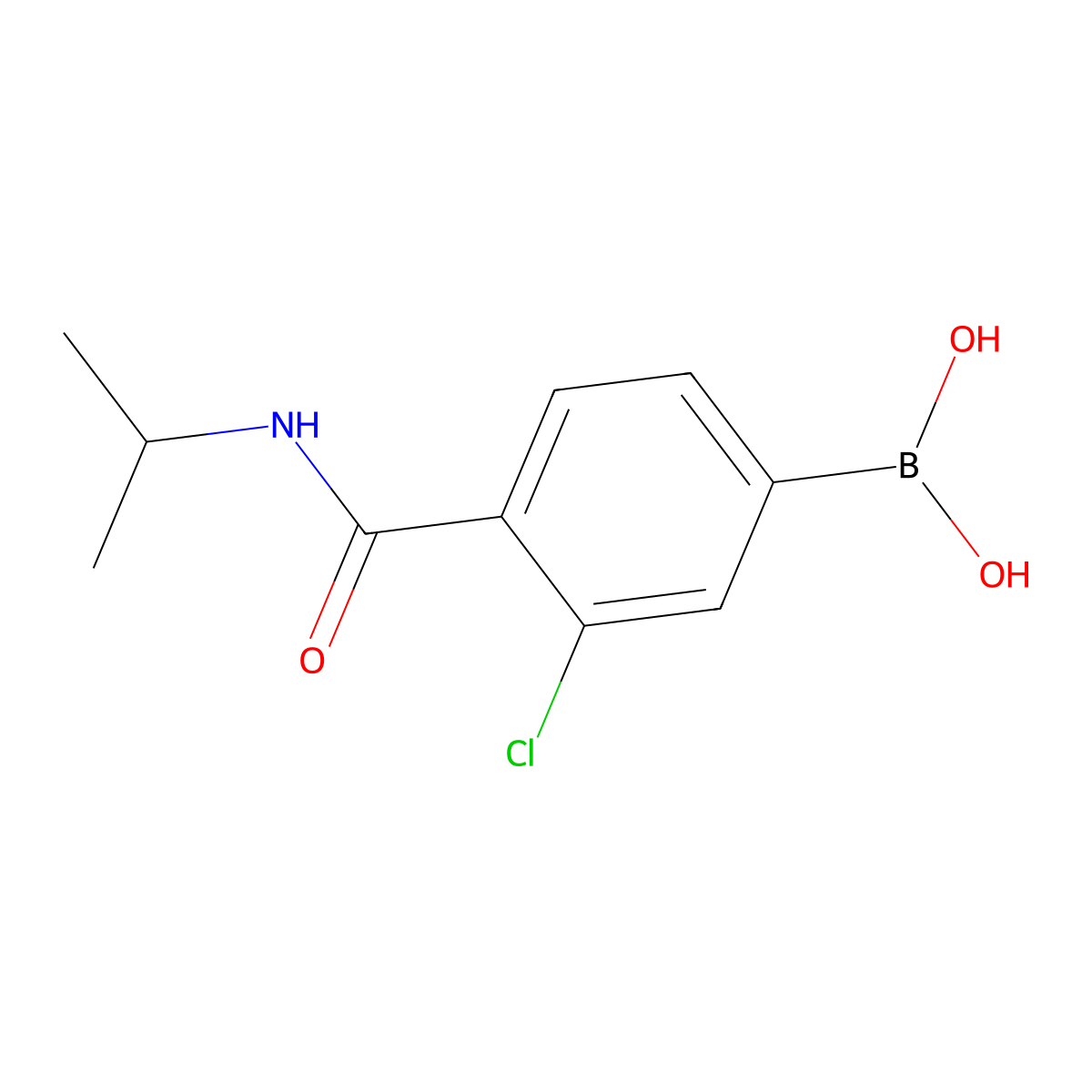 3-Chloro-4-(N-isopropylcarbamoyl)benzeneboronic acid molecular structure, CAS 850589-41-2