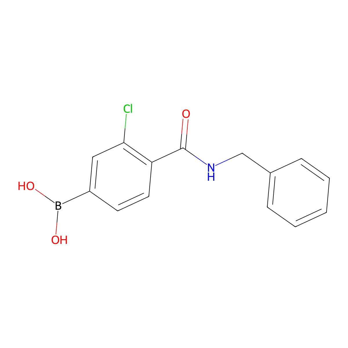 (4-(Benzylcarbamoyl)-3-chlorophenyl)boronic acid molecular structure, CAS 850589-42-3