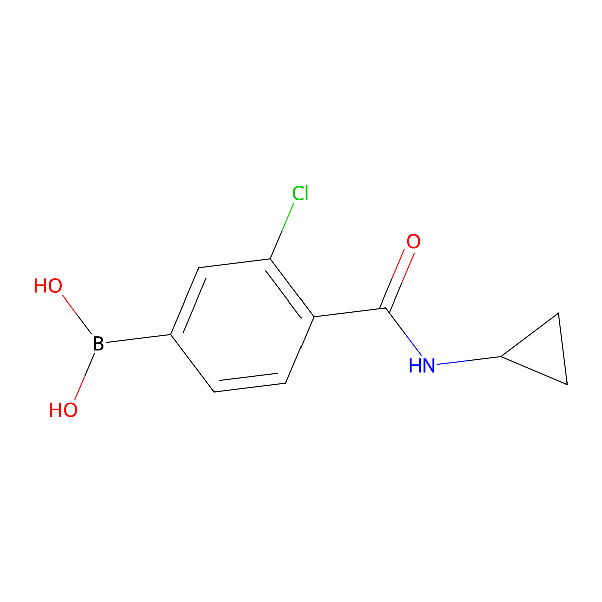 3-Chloro-4-(cyclopropylcarbamoyl)benzeneboronic acid molecular structure, CAS 850589-44-5