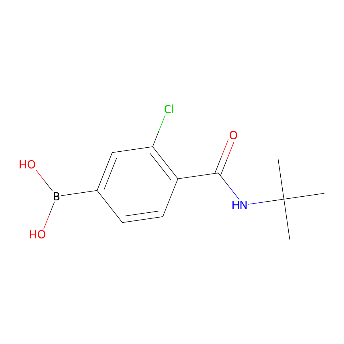 3-Chloro-4-(N-tert-butylcarbamoyl)phenylboronic acid molecular structure, CAS 850589-46-7