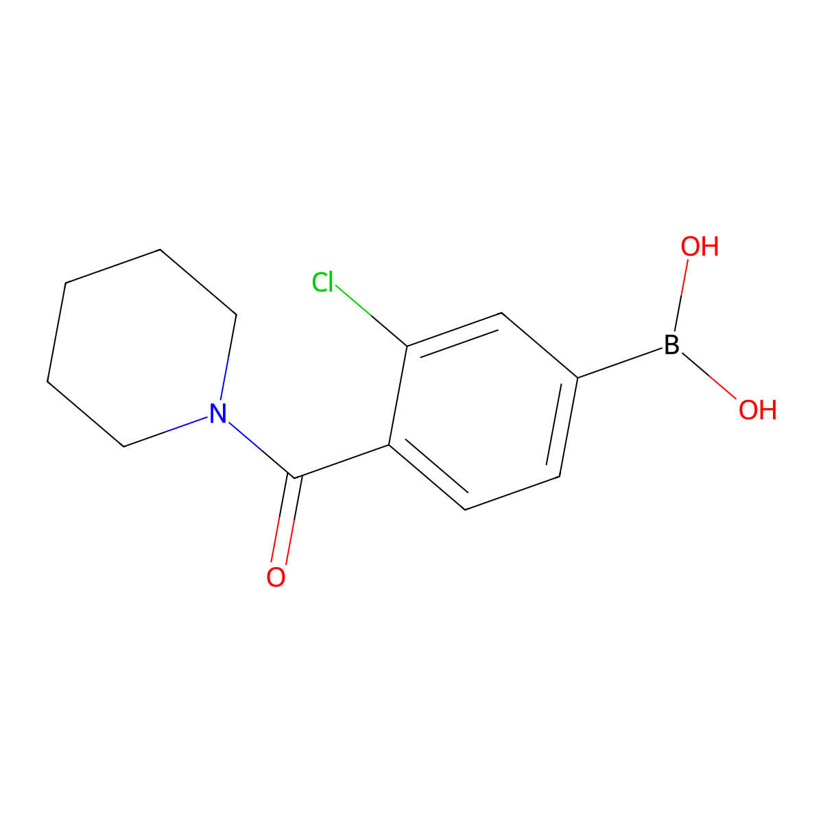 (3-Chloro-4-(piperidine-1-carbonyl)phenyl)boronic acid molecular structure, CAS 850589-50-3