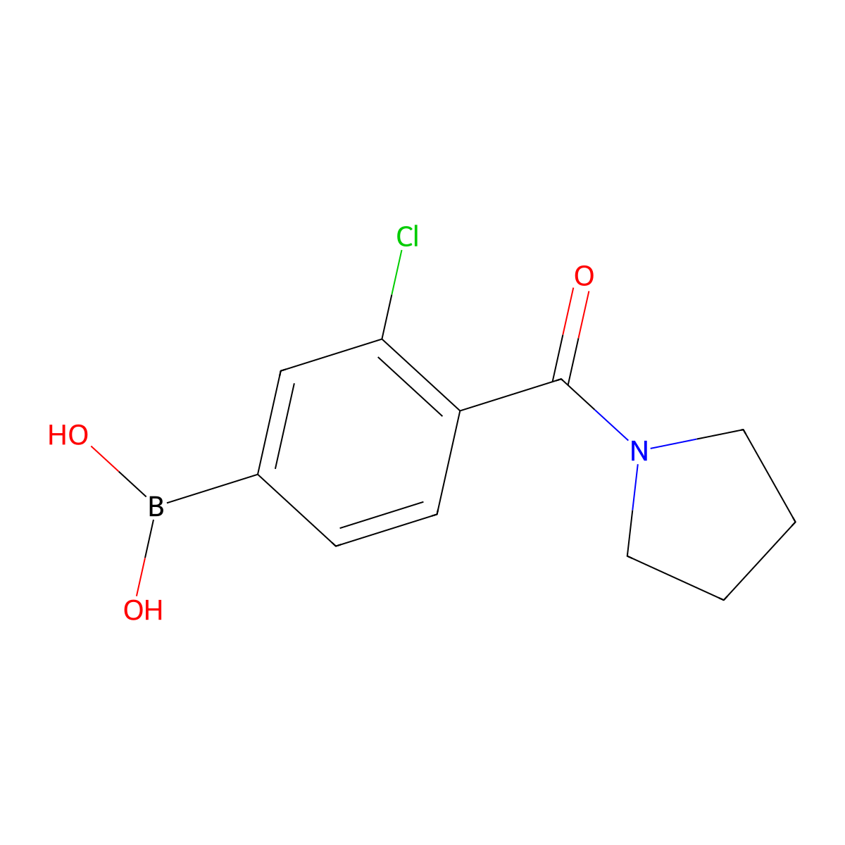 (3-Chloro-4-(pyrrolidine-1-carbonyl)phenyl)boronic acid molecular structure, CAS 850589-51-4
