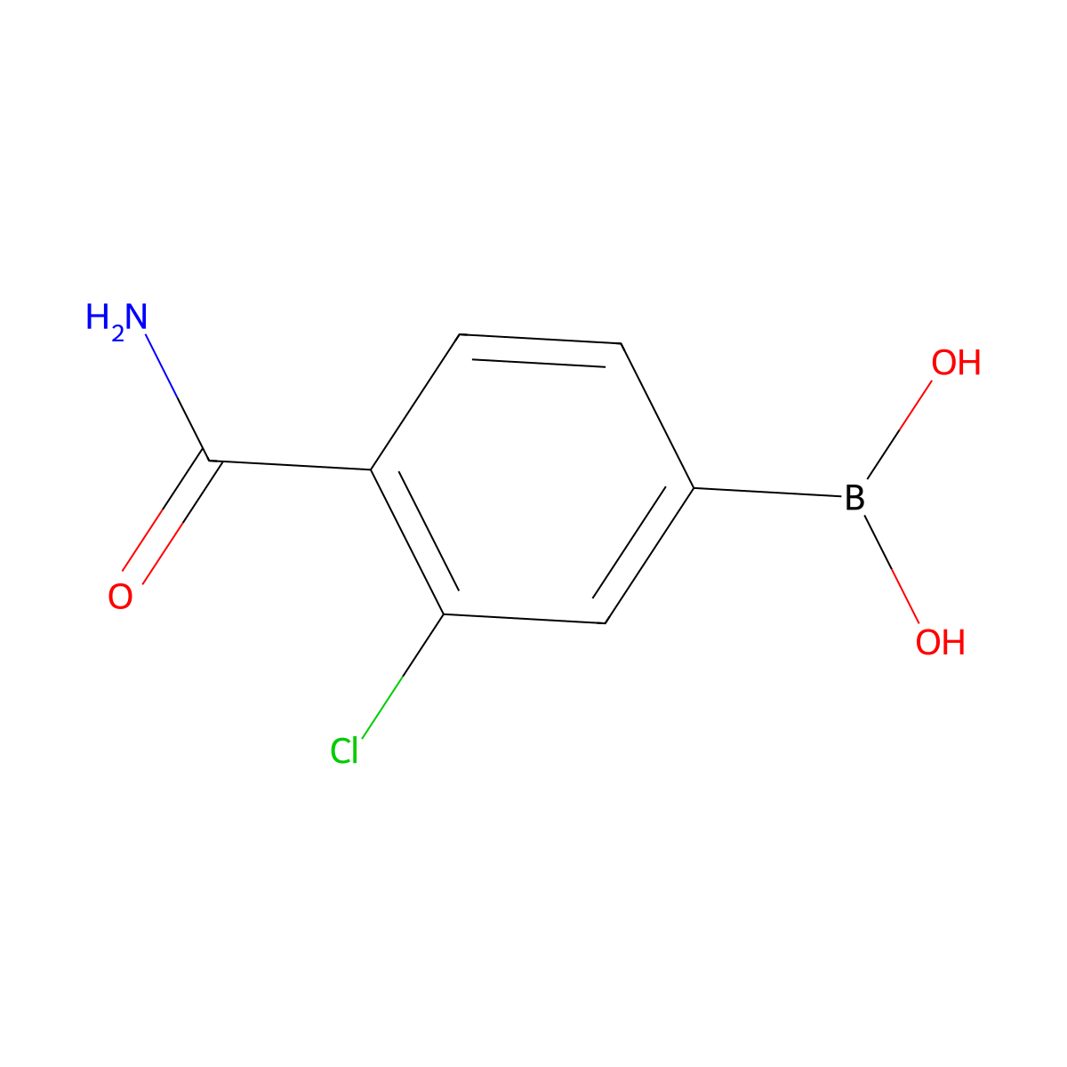 (4-Carbamoyl-3-chlorophenyl)boronic acid molecular structure, CAS 850589-52-5