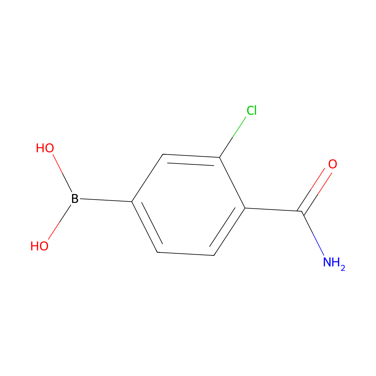 (4-Carbamoyl-3-chlorophenyl)boronic acid molecular structure, CAS 850589-52-5