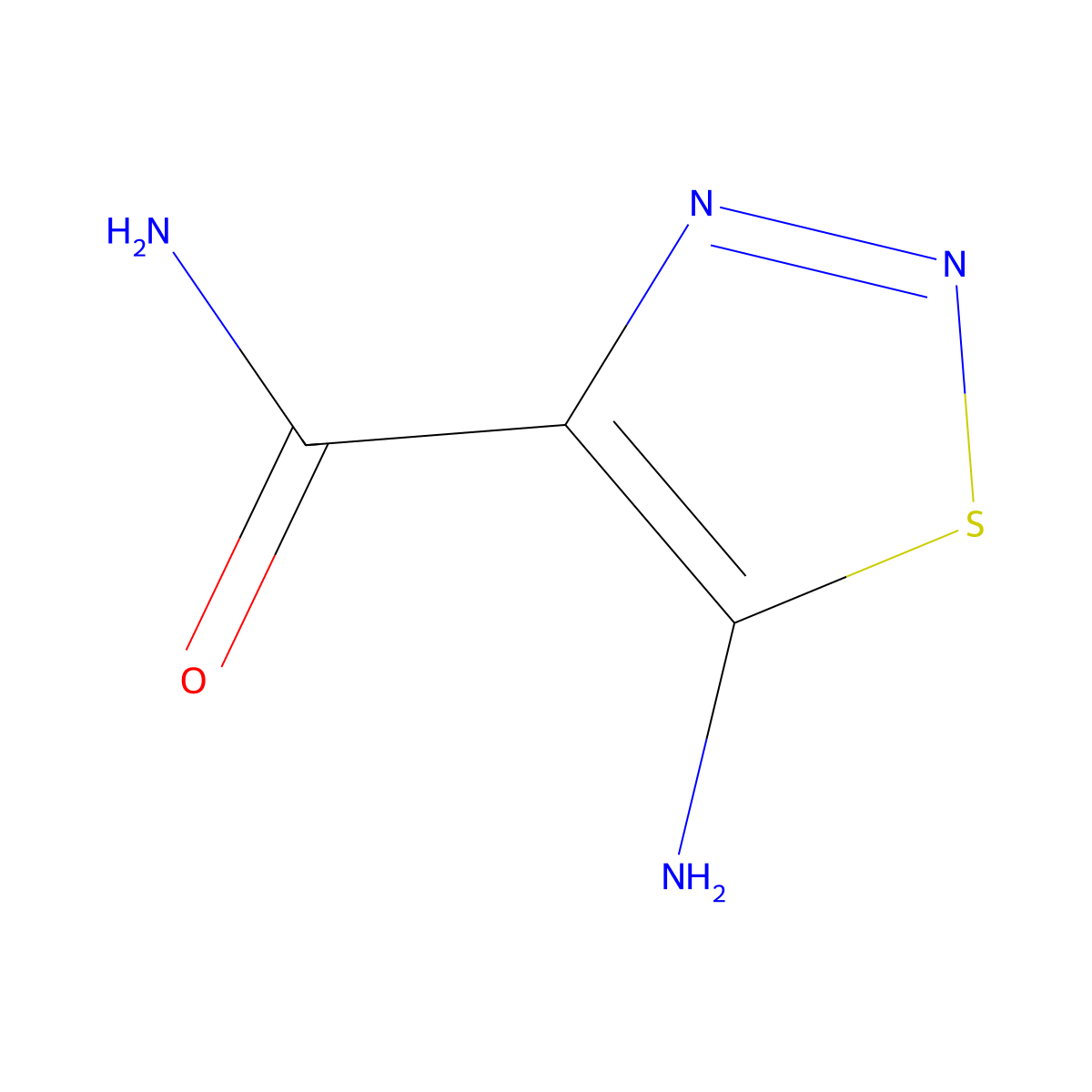 5-Amino-1,2,3-thiadiazole-4-carboxamide molecular structure, CAS 85059-20-7