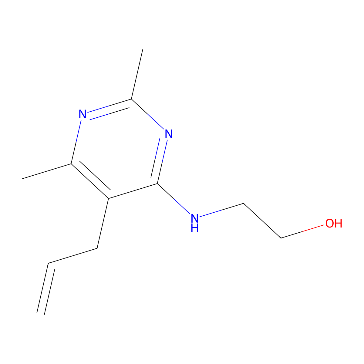 2-[(5-Allyl-2,6-dimethyl-4-pyrimidinyl)amino]ethanol molecular structure, CAS 85059-25-2