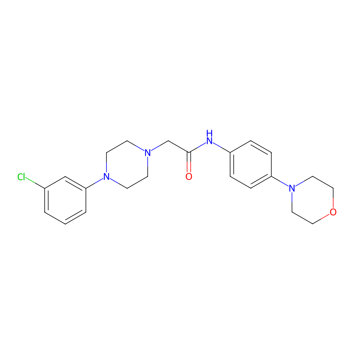 2-[4-(3-chlorophenyl)piperazino]-N-(4-morpholinophenyl)acetamide molecular structure, CAS 850592-90-4