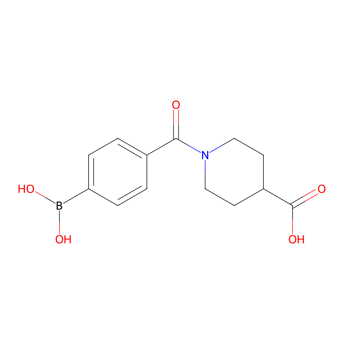 1-(4-Boronobenzoyl)piperidine-4-carboxylic acid molecular structure, CAS 850593-02-1