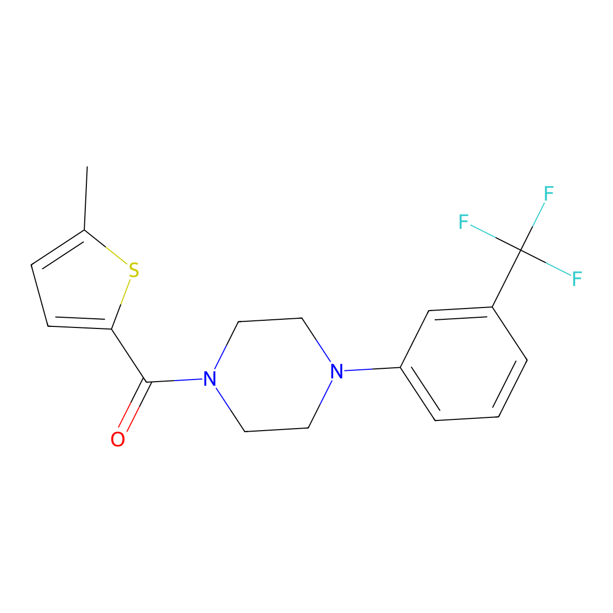 (5-Methylthiophen-2-yl){4-[3-(trifluoromethyl)phenyl]piperazin-1-yl}methanone molecular structure, CAS 850593-14-5