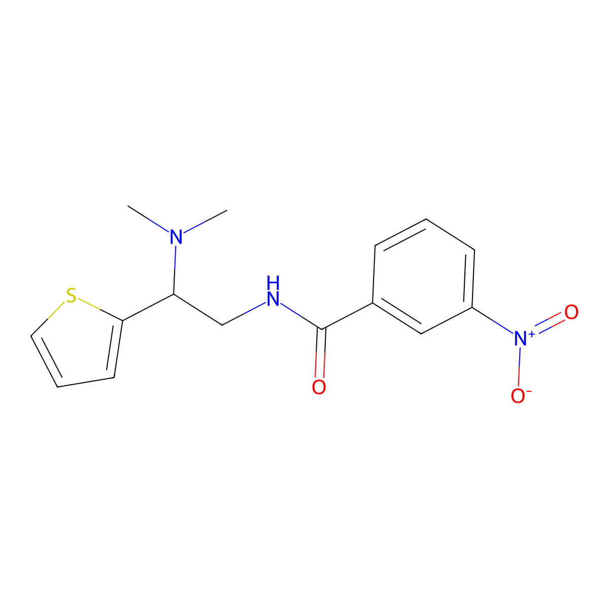 N-[2-(dimethylamino)-2-(thiophen-2-yl)ethyl]-3-nitrobenzamide molecular structure, CAS 850593-29-2