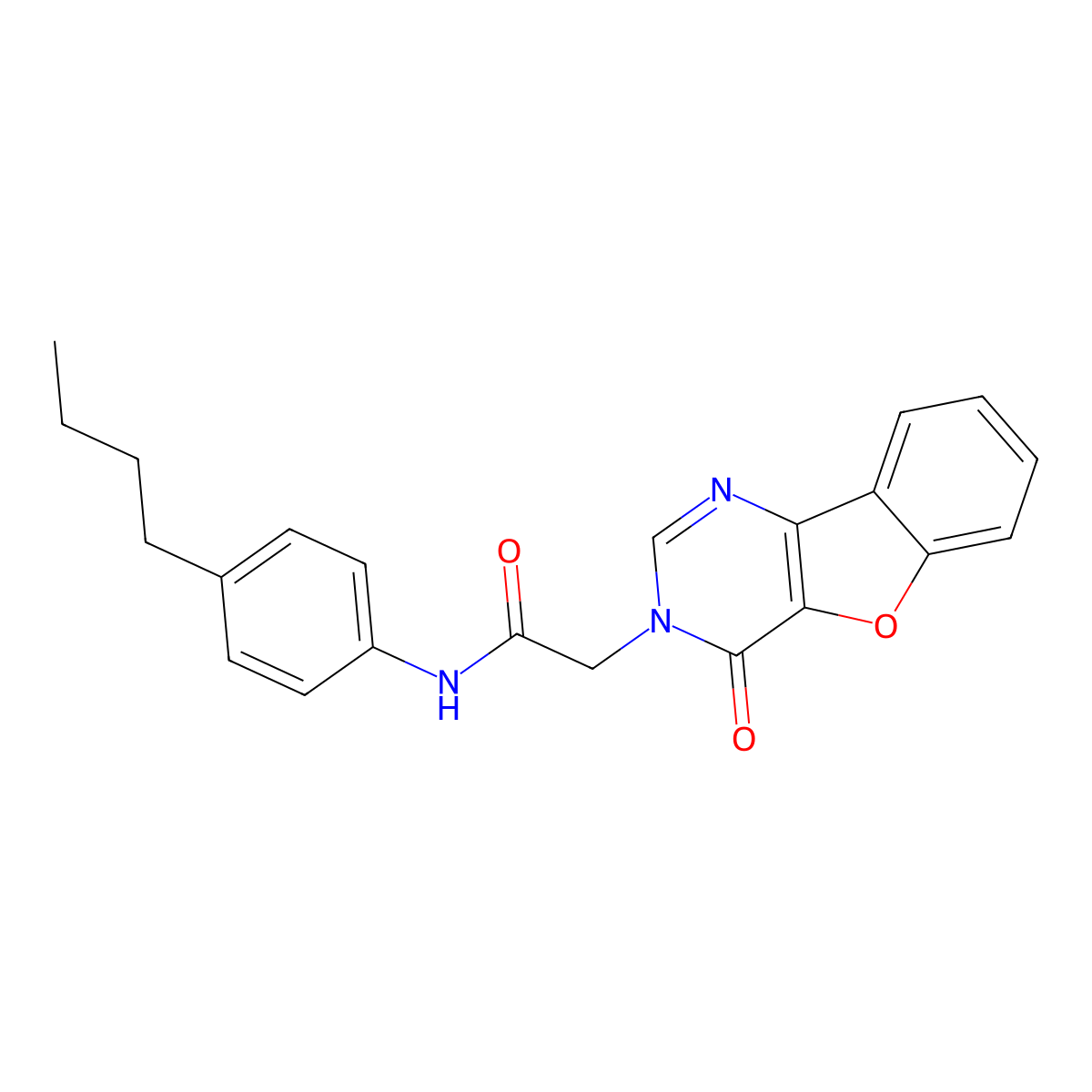N-(4-butylphenyl)-2-(4-oxobenzofuro[3,2-d]pyrimidin-3(4H)-yl)acetamide molecular structure, CAS 850601-99-9