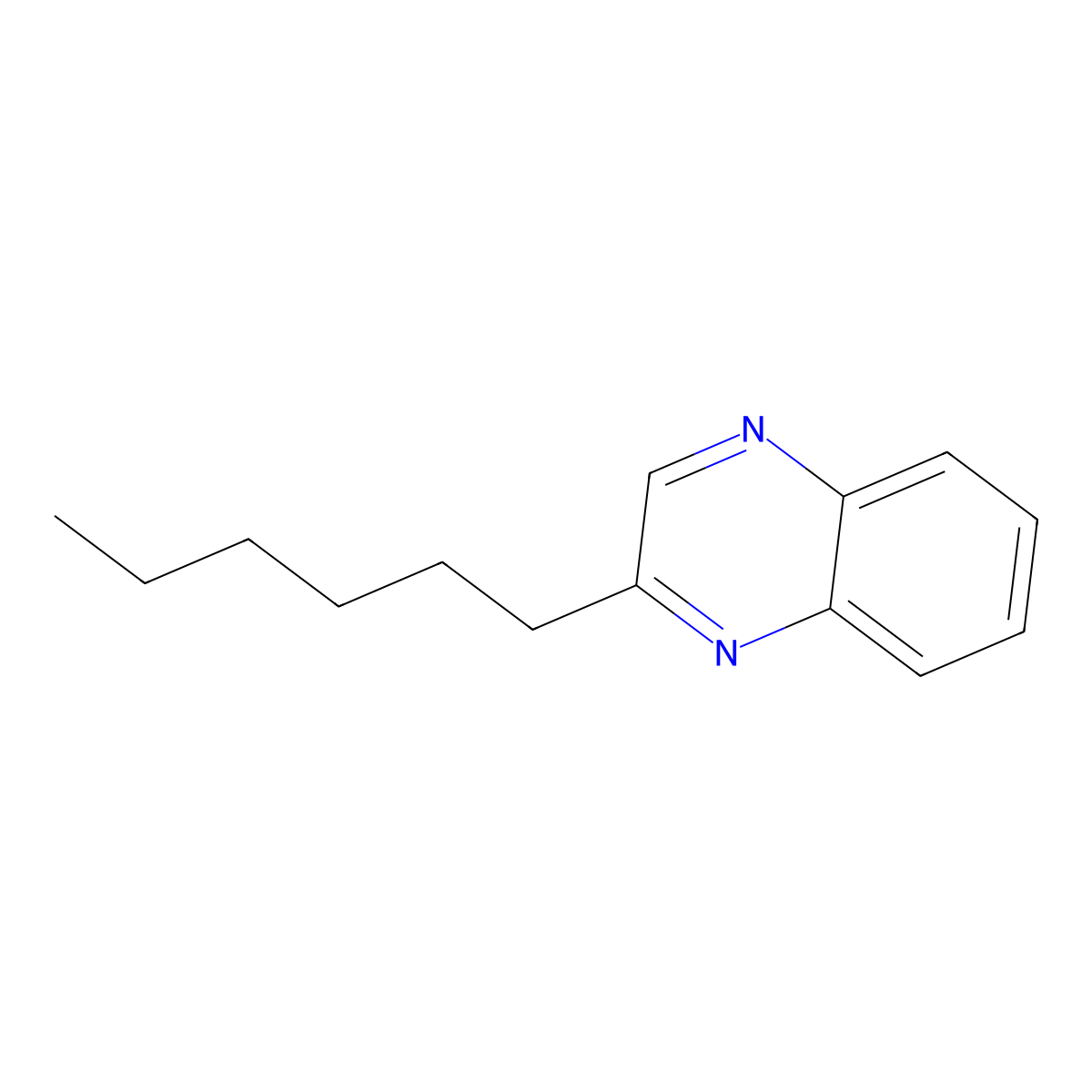2-Hexylquinoxaline molecular structure, CAS 85061-29-6
