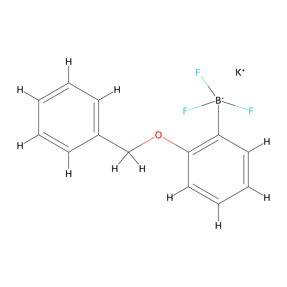 Borate(1-), trifluoro[2-(phenylmethoxy)phenyl]-, potassium (1:1), (T-4)- molecular structure, CAS 850623-44-8