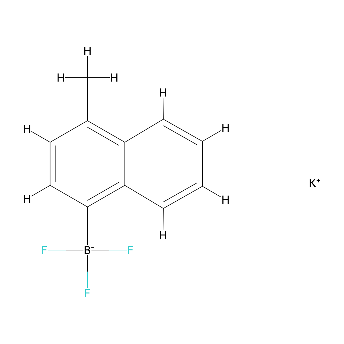potassium trifluoro-(4-methylnaphthalen-1-yl)boranuide molecular structure, CAS 850623-55-1