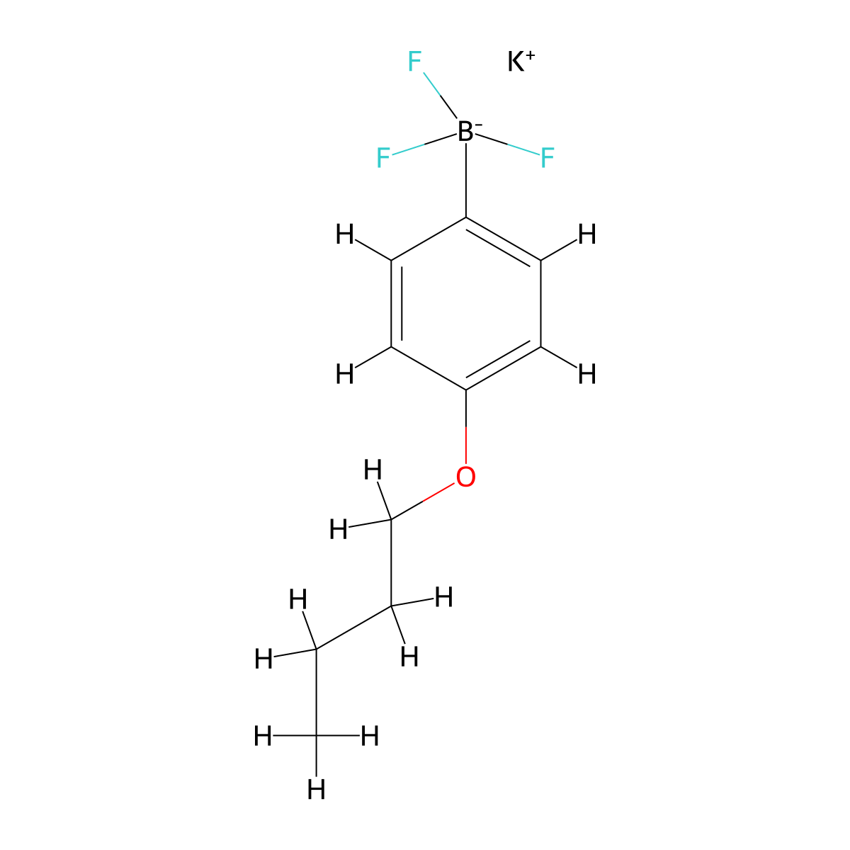 Potassium (4-butoxyphenyl)(trifluoro)borate(1-) molecular structure, CAS 850623-61-9