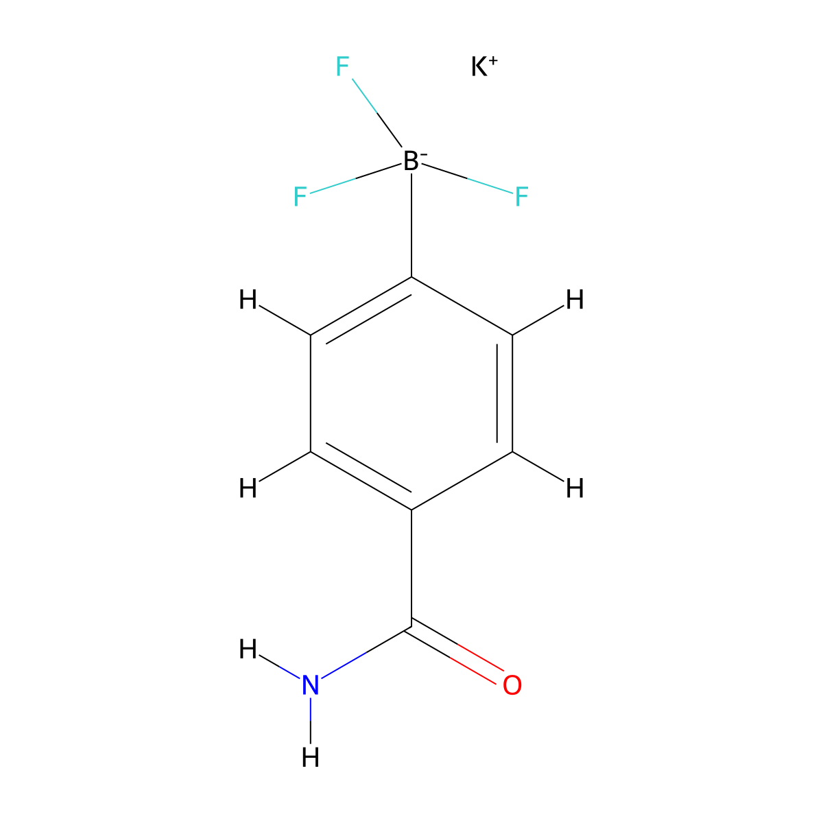 Potassium (4-aminocarbonylphenyl)trifluoroborate molecular structure, CAS 850623-63-1