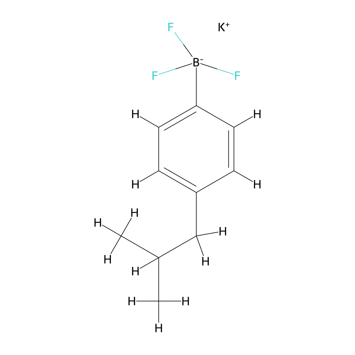 Potassium (4-isobutylphenyl)trifluoroborate molecular structure, CAS 850623-66-4