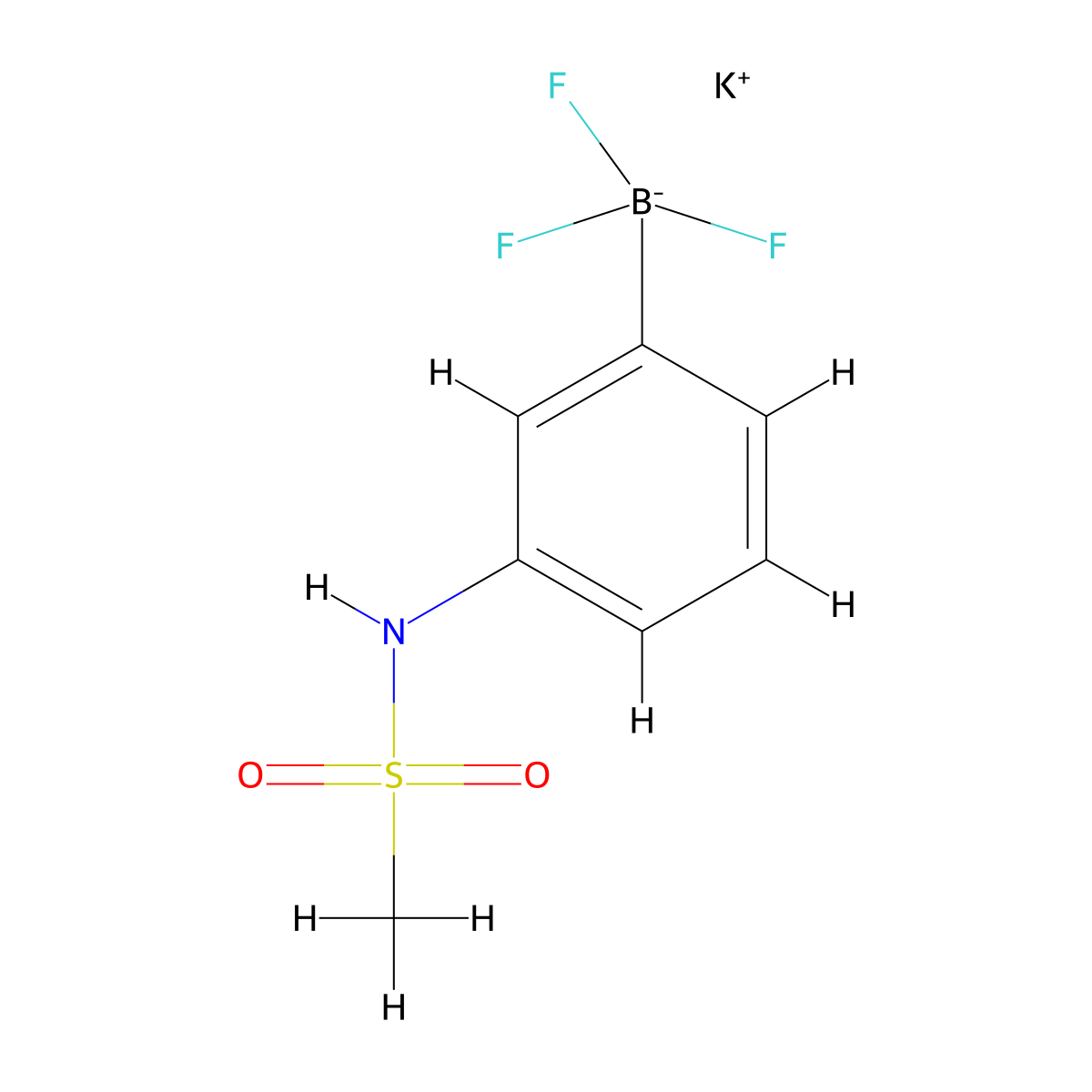 Potassium trifluoro(3-(methylsulfonamido)phenyl)borate molecular structure, CAS 850623-67-5